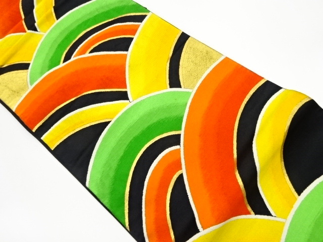 リサイクル　青海波模様織出し袋帯